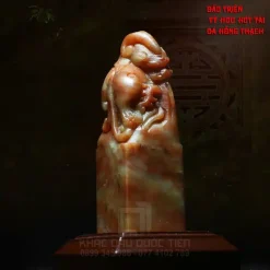 Dấu triện Tỳ Hưu hút khí đá Hồng Thạch | Con dấu Quốc Tiến