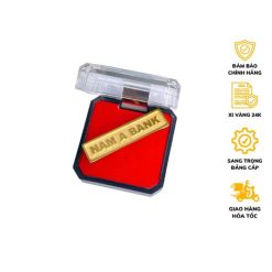 Huy Hiệu Nam Á Bank Đeo Áo Xi Vàng 24k Gắn Kim Cài Cao Cấp